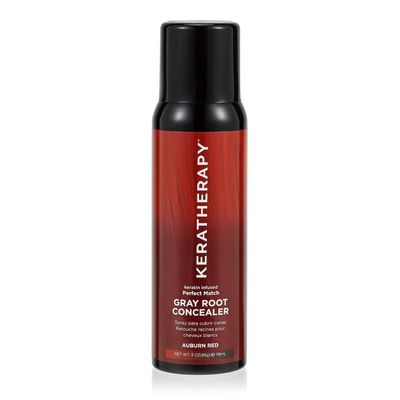 Keratherapy Keratin Infused Perfect Match Gray Root Concealer Spray, Auburn Red, 3 oz, 118 ml - Root Cover Up Spray to Hide Gray Roots - Keratin Therapy Hair Darkening &amp; Temporary Scalp Concealer
