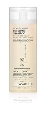 GIOVANNI ECO CHIC Golden Wheat Deep Cleanse Shampoo - Shampoo for Oily hair, Deep Cleansing With Botanical Oils, Helps Encourages Volume &amp; Shine, Color Safe - Spearmint Oil + Aloe Vera, 8.5 oz
