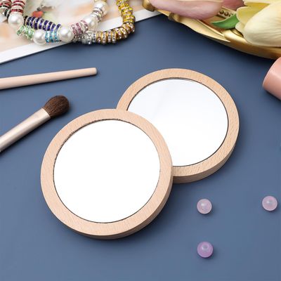 2pcs Compact Mirror Small Round Glass Mirror Circles Pocket Mirror Portable Hand Mirror for Women Purse 6.5cm 7.5cm