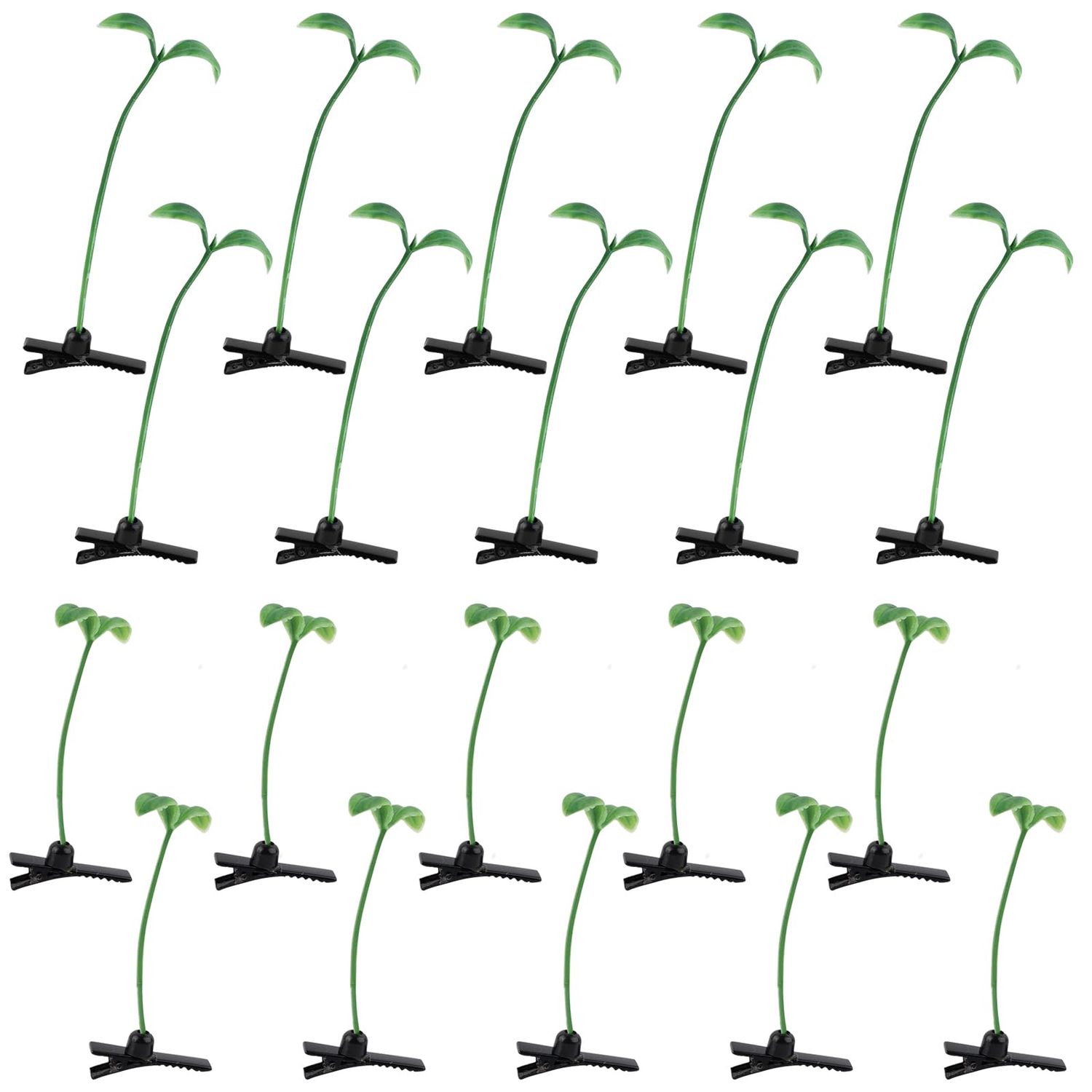 AUEAR, 20 Pack Plant Bean Sprout Hair Clips Pea Hairpin Barrette Headwear Accessories for Women Girls