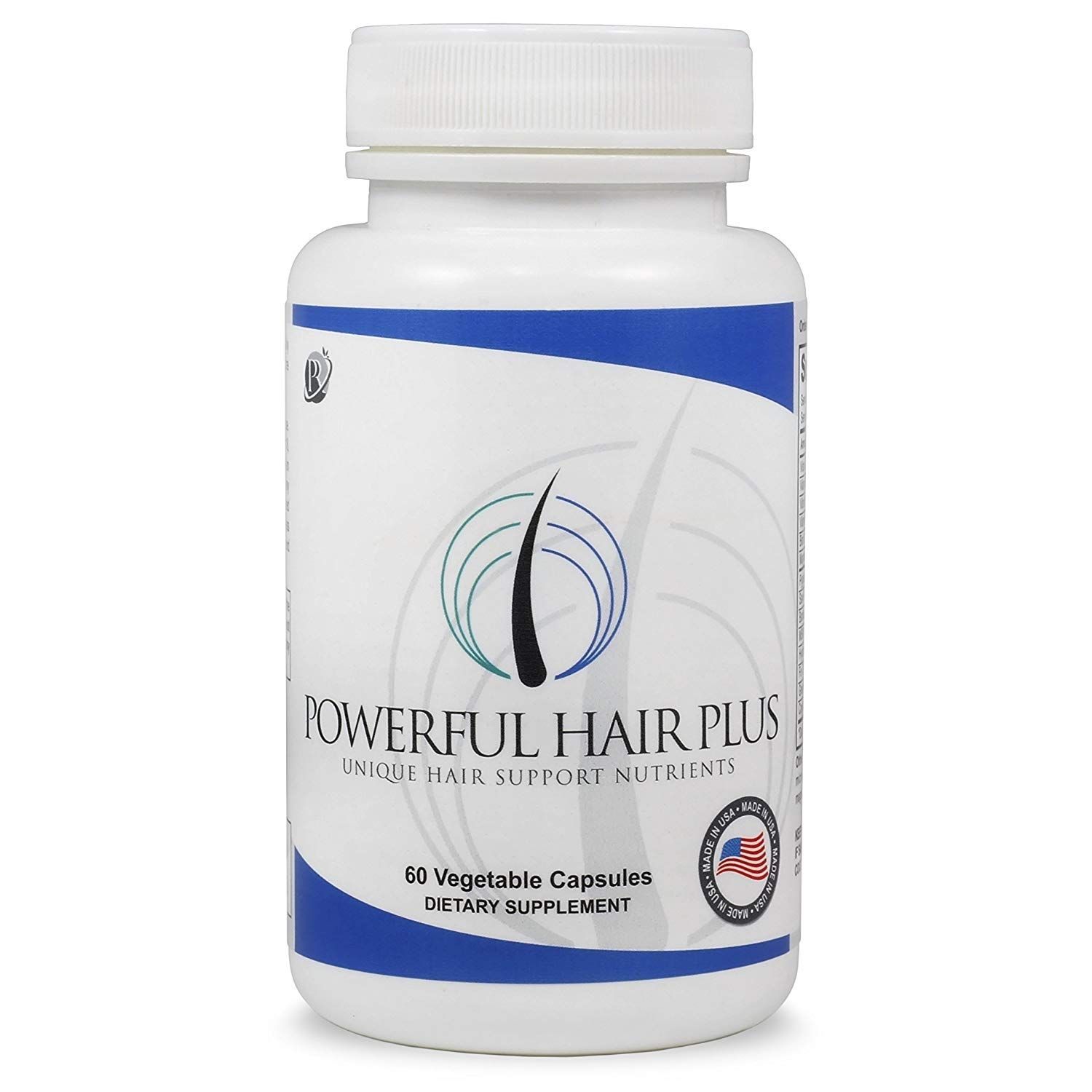 Powerful Hair Plus - Unique Vitamins with Biotin for Healthy Hair, Skin &amp; Nails, Addresses Deficiencies Impacting Hair Loss, Thinning &amp; Regrowth in Men and Women, 30 Day Supply