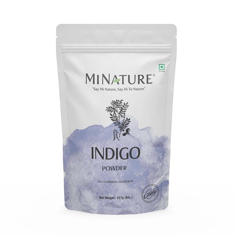 mi nature Indigo Powder 100% Pure Natural Organically Grown Indigo Powder- For HAIR (227g / (1/2 lb) / 8 ounces)