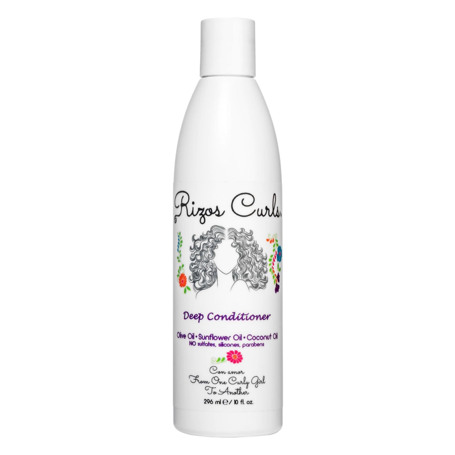 Rizos Curls Deep Conditioner, Strengthens &amp; Moisturizes Hair while Controlling Frizz, Add Softness and Manageability with Coconut Oil, Sunflower Oil &amp; Shea Butter, 10 oz