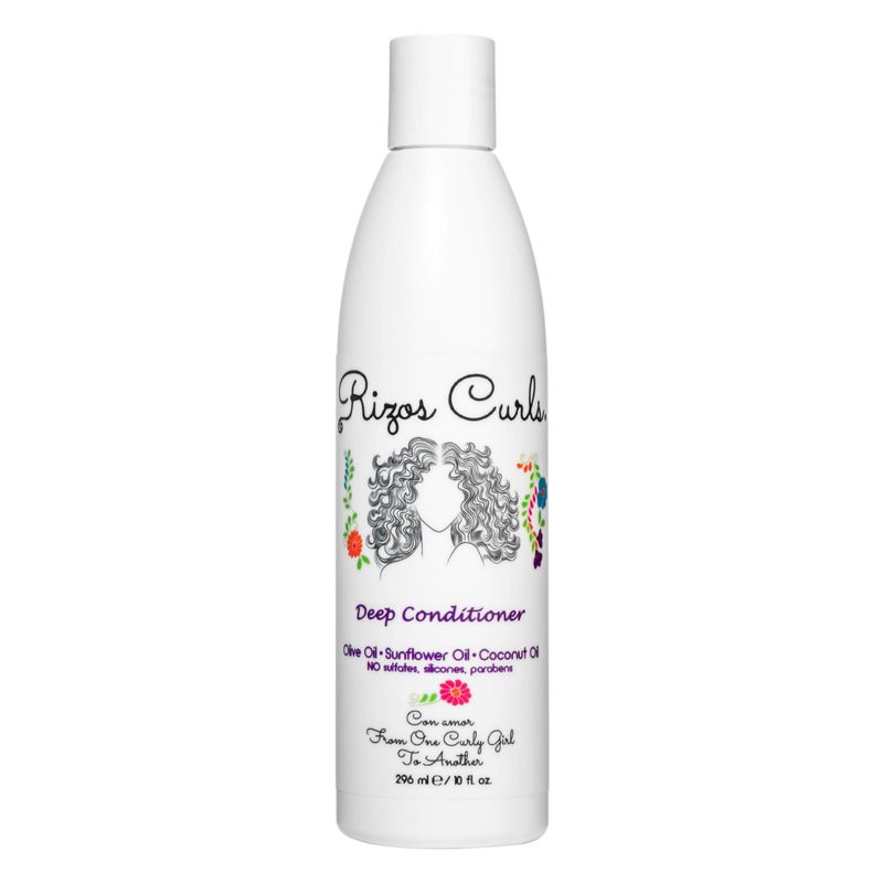 Rizos Curls Deep Conditioner, Strengthens &amp; Moisturizes Hair while Controlling Frizz, Add Softness and Manageability with Coconut Oil, Sunflower Oil &amp; Shea Butter, 10 oz