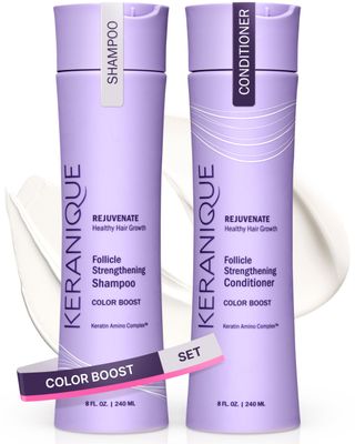 Keranique Color Safe Shampoo and Conditioner - Protect and Extend Color Shampoo and Conditioner for Women with Dry, Fine, Color Treated Hair - Sulfate Free Set for Colored Hair with UV Protection