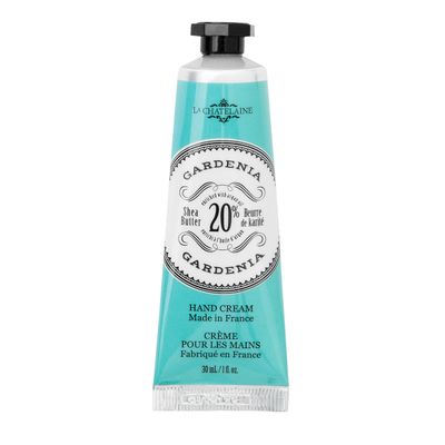 La Chatelaine 20% Shea Butter Hand Cream Travel Size, Organic Argan Oil, Moisturizing, Nourishing, Repairing, Extra-Rich Hand Lotion, Made in France, Paraben Free, 1 oz / 30ml (Gardenia)