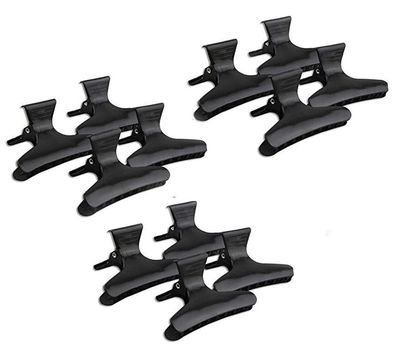 12 Black Hairdressing Hairdressers Hair Tools Butterfly Hair Clamps Hair Claw Salon Section Clips Clasps Clamps Barrettes