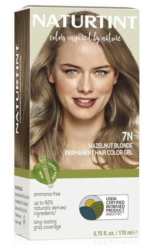 Naturtint 7N Hazelnut Blonde Permanent Hair Color (Pack of 1), Ammonia Free, Vegan, Cruelty Free, up to 100% Gray Coverage, Long Lasting Results (Packaging may vary)