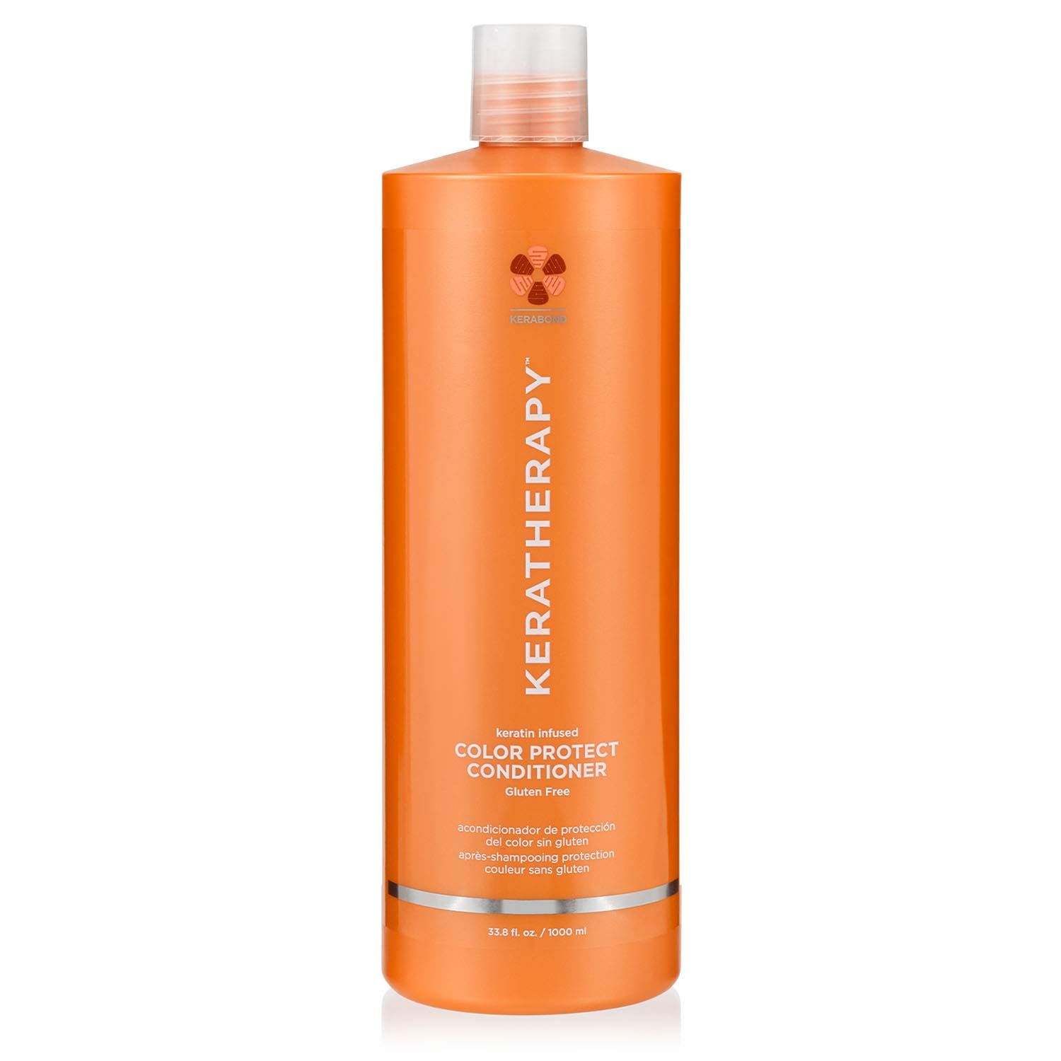 KERATHERAPY Keratin Infused Color Protect Conditioner, 33.8 fl. oz., 1000 ml - Gluten Free Color Protecting Conditioner for Color Treated Hair with Kerabond Technology, Red Raspberry Oil, Omega 3 &amp; 6