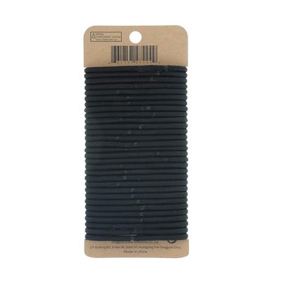 minihope Women's Hair Elastic Thick Tie, Black, 30 Count (Pack of 1), 4MM for Medium Hair.