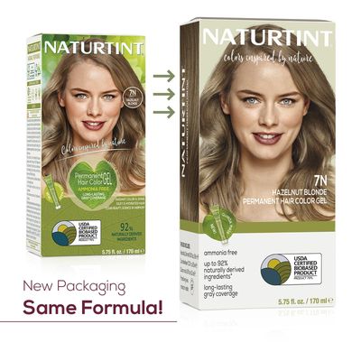 Naturtint 7N Hazelnut Blonde Permanent Hair Color (Pack of 1), Ammonia Free, Vegan, Cruelty Free, up to 100% Gray Coverage, Long Lasting Results (Packaging may vary)
