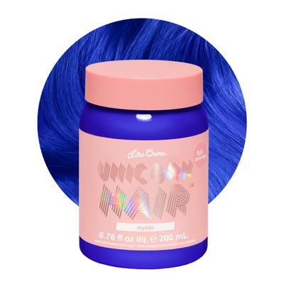 Lime Crime Unicorn Hair Dye Full Coverage, Mystic (Electric Blue) - Vegan and Cruelty Free Semi-Permanent Hair Color Conditions &amp; Moisturizes - Temporary Blue Hair Dye With Sugary Citrus Vanilla Scent