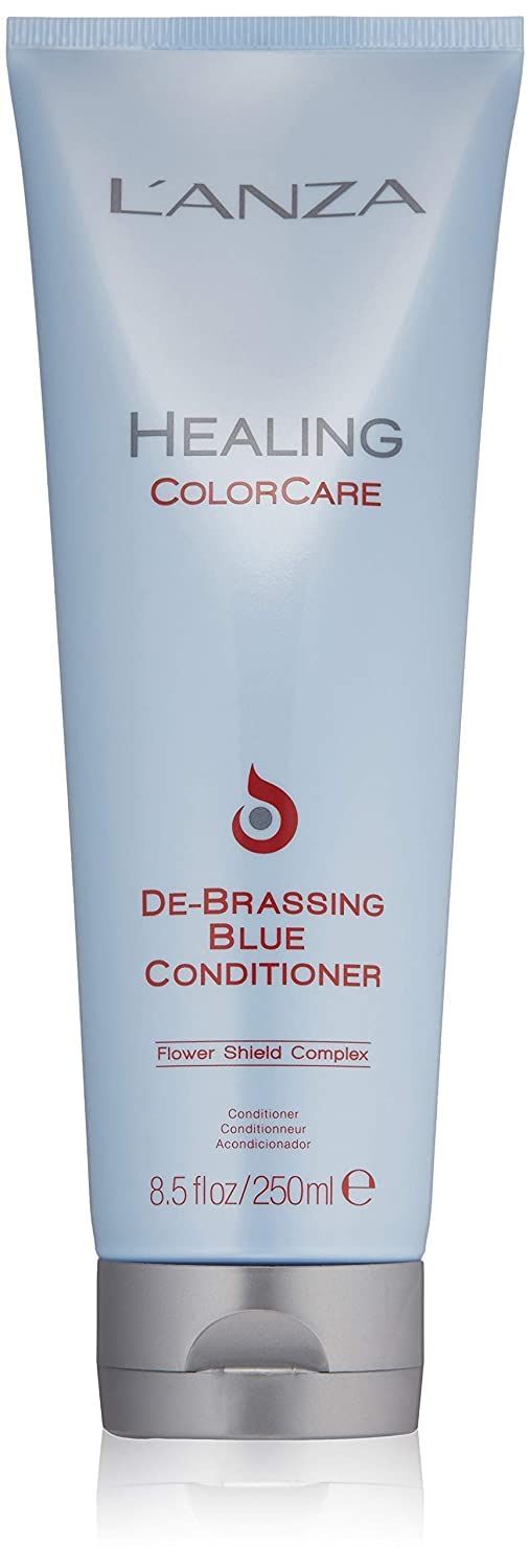 L&#39;ANZA Healing ColorCare Ultra De-Brassing Professional Blue Conditioner, Color Toning Haircare to Eliminate Unwanted Brassiness, Sulfate-free Formula (8.5 Fl Oz)