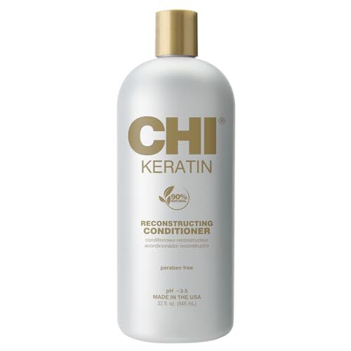 CHI Keratin Reconstructing Conditioner, Delivers Healthier Hair, Adds Shine &amp; Helps Prevent Future Breakage, Sulfate, Paraben, &amp; Cruelty-Free, 32 Oz