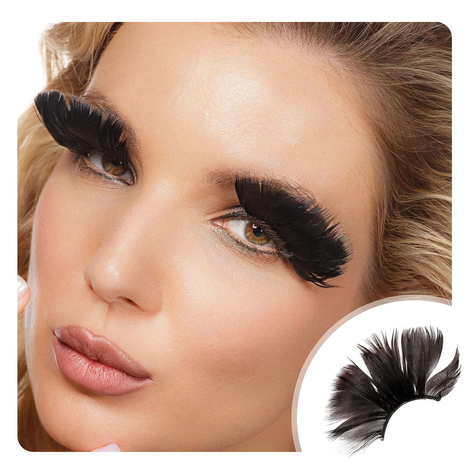 Dorisue Double tip feather eyelashes Big Lashes halloween Black Color Drag Design Wash Eyelashes extension P1