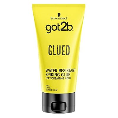 Got2B Schwarzkopf Glued Spiking Glue Hair Gel, Water Resistant, Strong Hold for Up to 72 Hours, 150 ml,package may vary