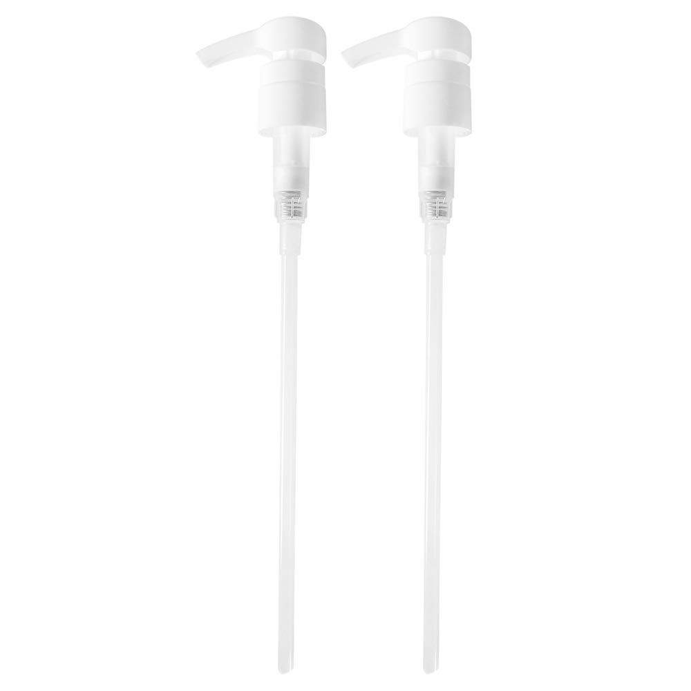 2-Pack Liter 33.8 oz Shampoo Conditioner Pump Dispenser | Fits Most Salon Brand Liter Size Bottles with a 1-inch Wide Opening | White | by Geti Beauty