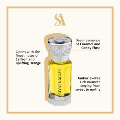 Swiss Arabian Private Musk - Luxury Products From Dubai - Lasting And Addictive Personal Perfume Oil Fragrance - A Seductive Signature Aroma - 0.4 Oz