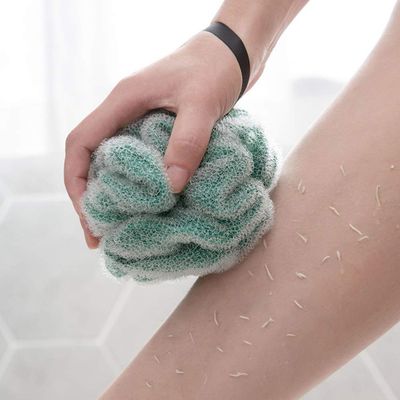 Healifty Shower Accessories Bathtub Scrubber Bath Loofahs Sponge Shower Pouf Body Scrubber Mesh Pouf Bath Sponge Body Scrubber Exfoliator 2pcs (Khaki and Green) Bath Loofah Shower Loofah