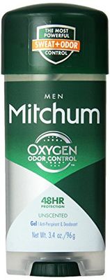 Mitchum Advanced Control Unscented Gel, Anti-Perspirant &amp; Deodarant 3.4 oz (Pack of 6)