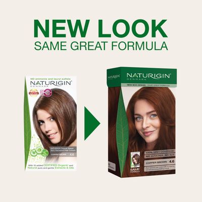 Naturigin Permanent Hair Dye, 4.6 Copper Brown, Ammonia and Paraben Free, up to 100% Gray Hair Coverage, Long Lasting, Vegan, Cruelty Free