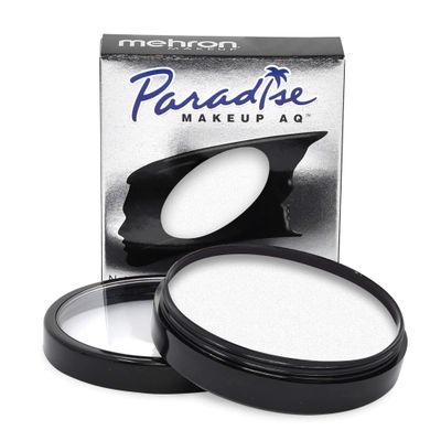 Mehron Makeup Paradise Makeup AQ Pro Size | Stage &amp; Screen, Face &amp; Body Painting, Special FX, Beauty, Cosplay, and Halloween | Water Activated Face Paint &amp; Body Paint 1.4 oz (40 g) (White)