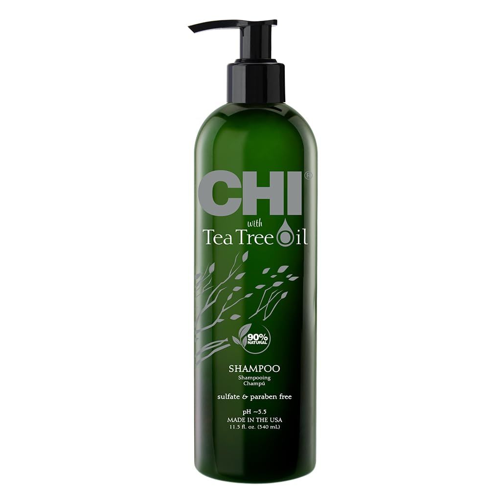 CHI Tea Tree Oil Shampoo, Strengthening Shampoo For Gently Cleansing Hair &amp; Removing Impurities, Sulfate, Paraben, &amp; Cruelty-Free, 11.5 Oz