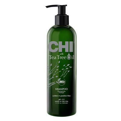 CHI Tea Tree Oil Shampoo, Strengthening Shampoo For Gently Cleansing Hair &amp; Removing Impurities, Sulfate, Paraben, &amp; Cruelty-Free, 11.5 Oz