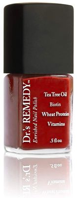 Drs Remedy Nail Polish, All Natural Enriched Nail Strengthener Non Toxic and Organic - RESCUE Red