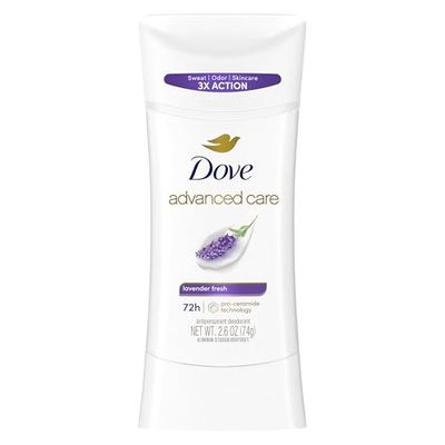 Dove Advanced Care Antiperspirant Deodorant Stick Lavender Fresh for Helping Repair Skin Barrier After Shaving, with 72-Hour Sweat &amp; Odor Protection, 2.6 oz