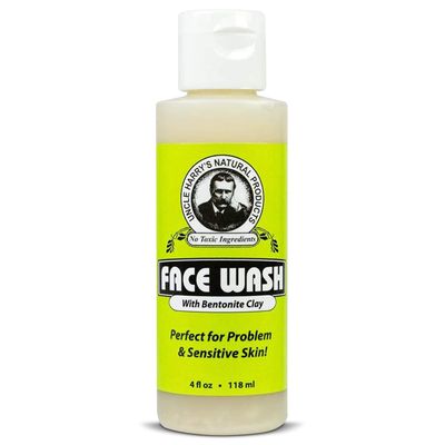 Uncle Harry&#39;s Acne Face Wash with Bentonite Clay &amp; Tea Tree Oil | pH-Balanced &amp; Soap-Free Pore Cleanser | Gentle Facial Cleanser for Oily Skin, Sensitive Skin, and Combination Skin (4 oz)