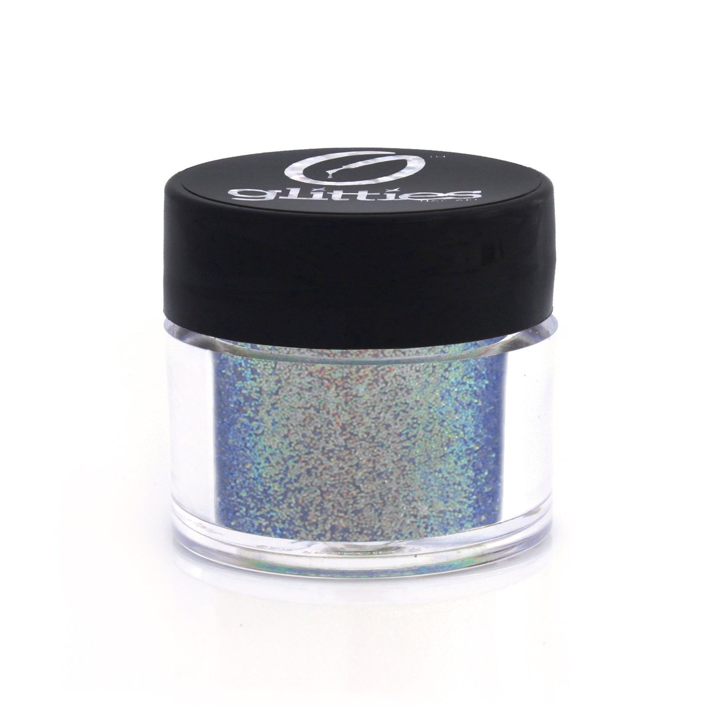 GLITTIES - Blazing Blue - Nail Art Iridescent Fine (.008&quot;) Glitter Powder - for Gel Nail Polish, Gel and Acrylic Nail Powder - (10 Gram Jar)