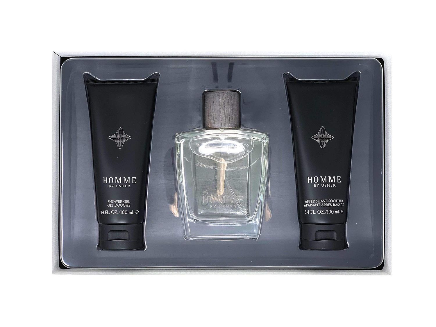 Usher Homme for Men 3 PC Gift Set (EDT 3.4 oz + S/G 3.4 oz + A/S 3.4 oz)