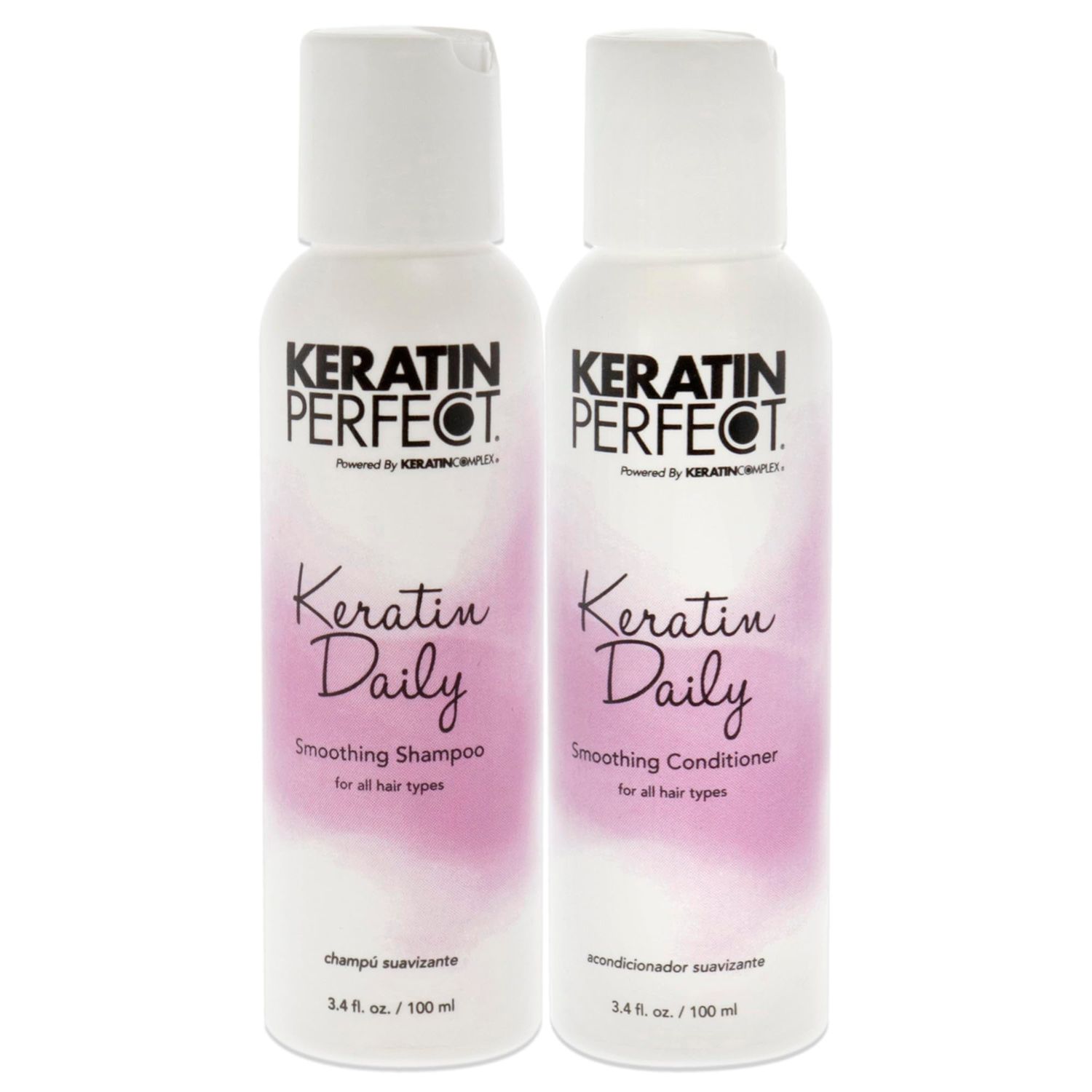 Keratin Perfect Keratin Daily Duo for Unisex - 2 Pc 3.4oz Shampoo, 3.4oz Conditioner