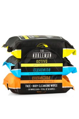 Men&#39;s Active/Cleansing/Energizing Face + Body Cleansing Wipes - 3 Pack (90ct)