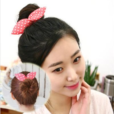 Ruihfas 6Pcs Magic Rabbit Ear Sponge Foam Donut Holder Twist Hair Styling Curl Bun Maker Hairstyle Must-haves Tool