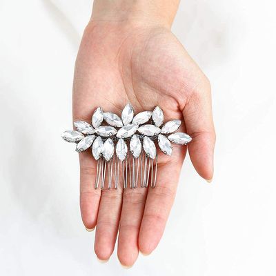 Yean Silver Bridal Hair Comb Crystal Headpiece Wedding Hair Accessories for Brides and Bridesmaids