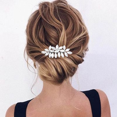 Yean Silver Bridal Hair Comb Crystal Headpiece Wedding Hair Accessories for Brides and Bridesmaids