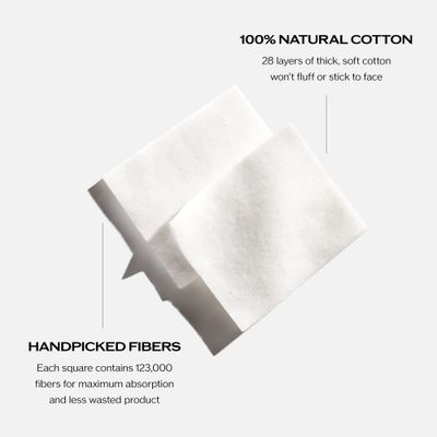 Shiseido Facial Cotton Pads - Includes 165 Squares - For Softener Application &amp; Makeup Removal - 100% Natural, Super Soft