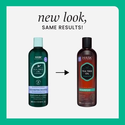 HASK TEA TREE OIL &amp; ROSEMARY Invigorating Shampoo + Conditioner Set for All Hair Types, Color Safe, Gluten-Free, Sulfate-Free, Paraben-Free, Cruelty-Free - 1 Shampoo and 1 Conditioner