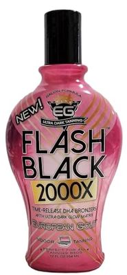 European Gold Flash Black 2000X Indoor Tanning Lotion with Time-Release DHA Bronzers, 12 Ounce
