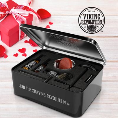 Viking Revolution Luxury Safety Razor Shaving Kit - Includes Double Edge Safety Razor, Stand, Bowl, After-Shave Balm, Pre-Shave Oil, Badger Brush - Safety Razor Kit