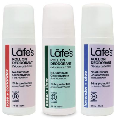 Lafe&#39;s Natural Deodorant | 3oz Roll-On Aluminum Free Natural Deodorant Variety | Cedar &amp; Lime - Lavender &amp; Aloe - Rose &amp; Coriander | 3 Pack