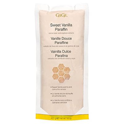 GiGi Paraffin Wax, Sweet Vanilla Paraffin Bath Wax With Spa Quality Finish, with Cocoa Bean and Soybean Extracts, 16 Oz.