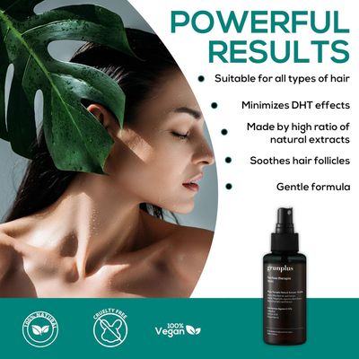 Grunplus Hair Growth Serum for Thinning Hair - 3.4 fl oz Phyto Therapy Extract with Herbal Essences for Scalp Nutrition