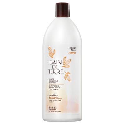 Bain de Terre Passion Flower Color Preserving Shampoo, for Vibrant Color &amp; Protection from Fading, with Argan &amp; Monoi Oils, Paraben-free, Vegan, 33.8 Fl Oz