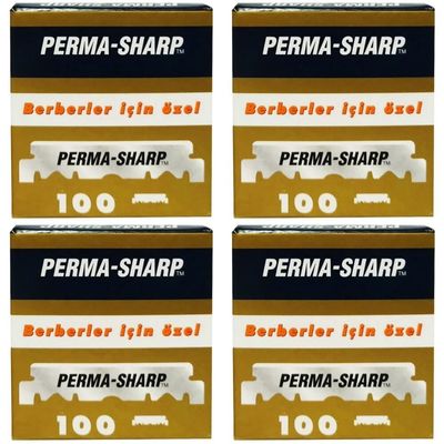 100 Perma-Sharp Straight Edge Razor Blades for use in Professional Barber Razors - New Packaging