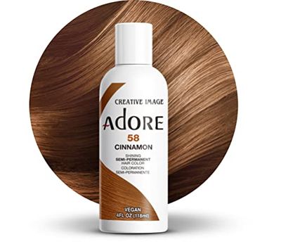 Adore Semi Permanent Hair Color - Vegan and Cruelty-Free Brown Hair Dye - 4 Fl Oz - 058 Cinnamon (Pack of 1)