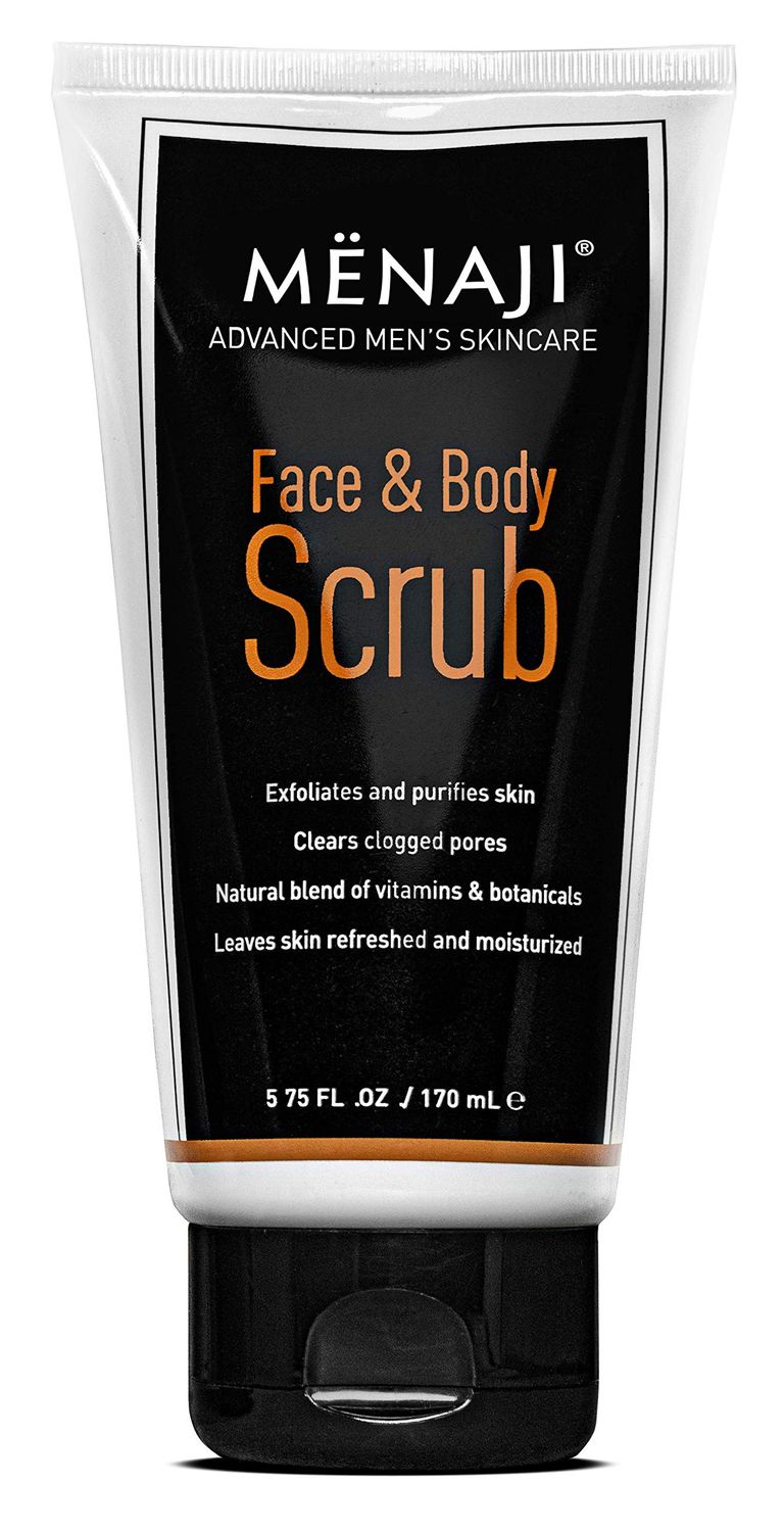MNAJI Face &amp; Body Scrub - Exfoliating Mens Face Wash and Body Scrub - Deep Clean for Sensitive Skin - All Natural Skin Care - 5.75 Fl Oz