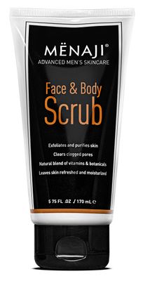 MNAJI Face &amp; Body Scrub - Exfoliating Mens Face Wash and Body Scrub - Deep Clean for Sensitive Skin - All Natural Skin Care - 5.75 Fl Oz